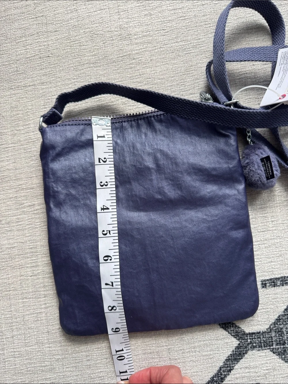 Kipling Rachael Crossbody Bag NWT Enchanted Purple Metallic Nylon Monkey Charm